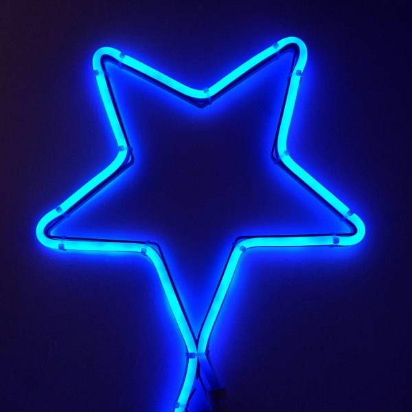 Χριστουγεννιάτικο Αστέρι Led Neon Μπλε 30εκ