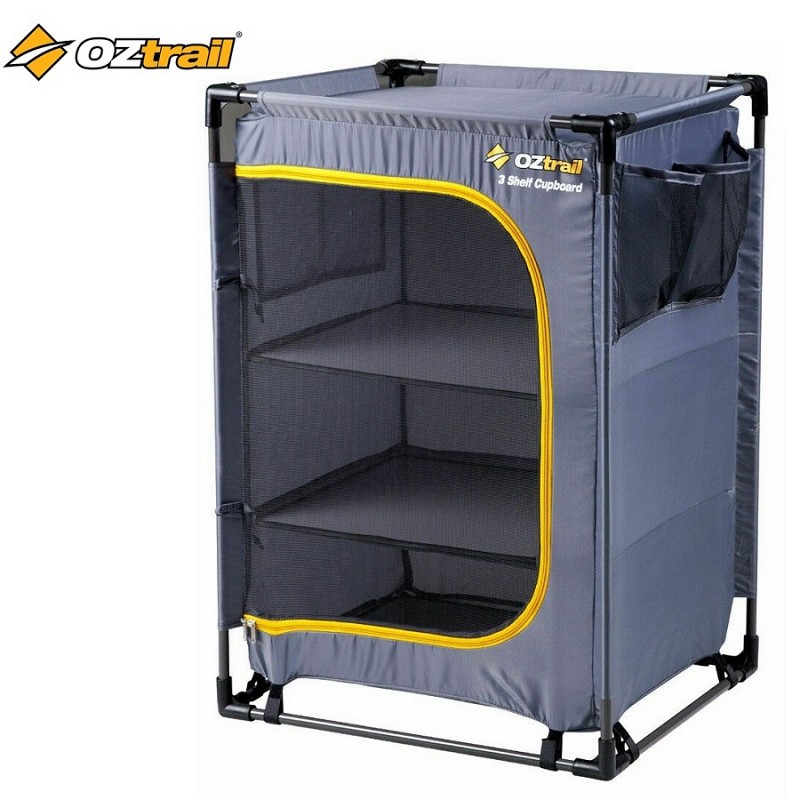   OZTRAIL 3 SHELF CUPBOARD GREY