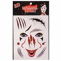 o Clown and wounds Face Tatoo