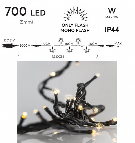 700LED ALL FLASHING WARM 70m