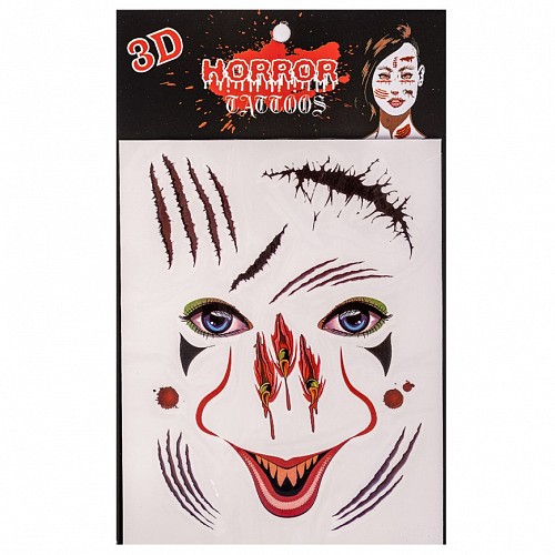 o Clown and wounds Face Tatoo