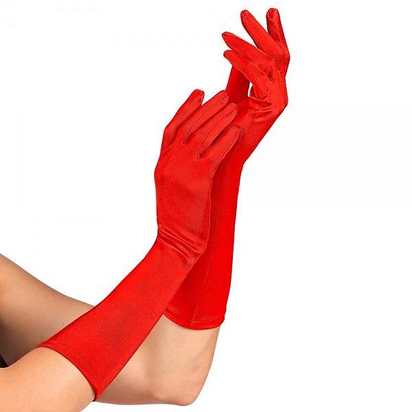 Αποκριάτικα Γάντια Κόκκινα Σατεν 40εκ