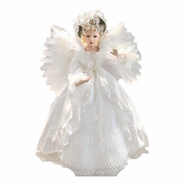 Χριστουγεννιάτικη Κούκλα Άγγελος Άσπρος 60εκ Φως/Κίνηση
