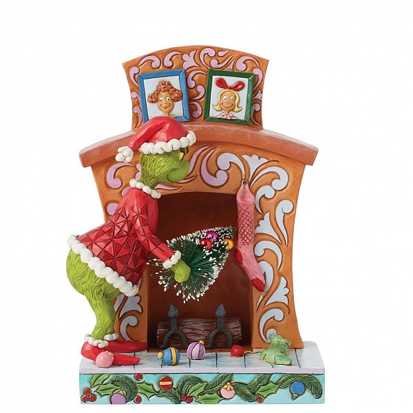  Grinch Pushing Tree Up Fireplace