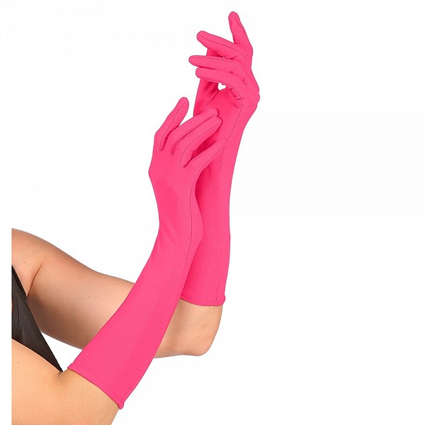 Αποκριάτικα Γάντια Neon Ροζ 40cm