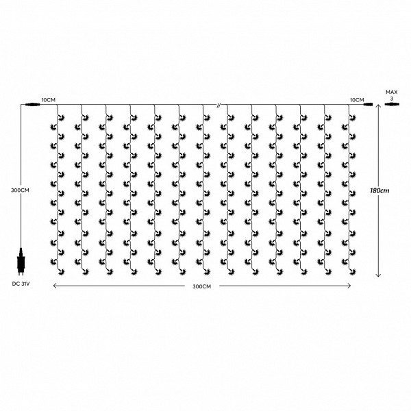 240LED  SOFT 3x1.80m   + 