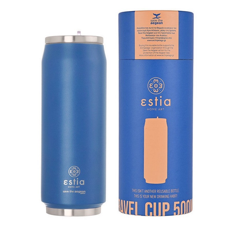  TRAVEL CUP SAVE THE AEGEAN 500ml DENIM BLUE