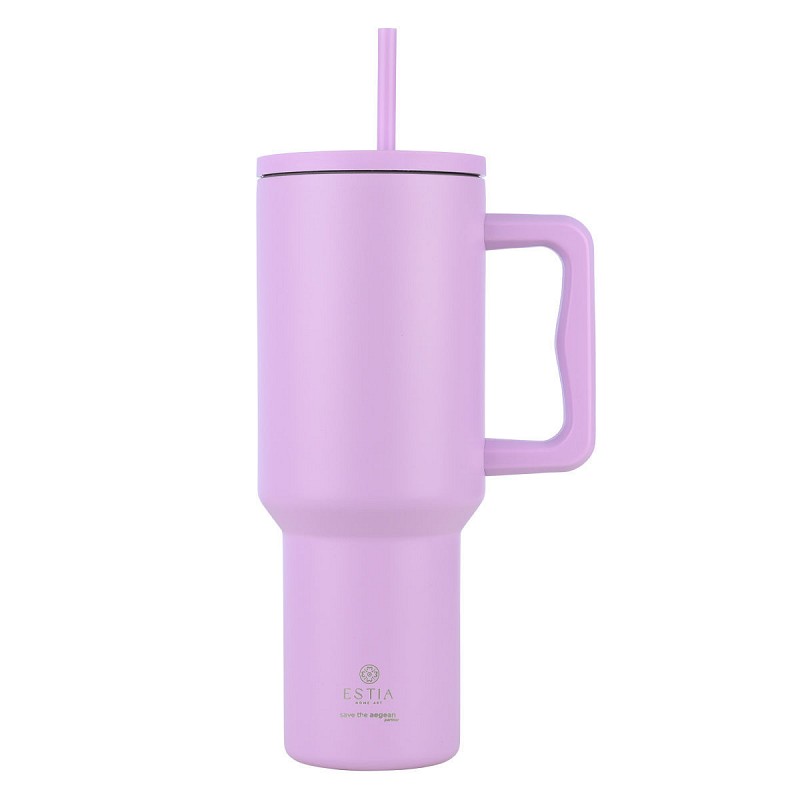  STRAW TUMBLER XL SAVE THE AEGEAN 1200ml LAVENDER PURPLE