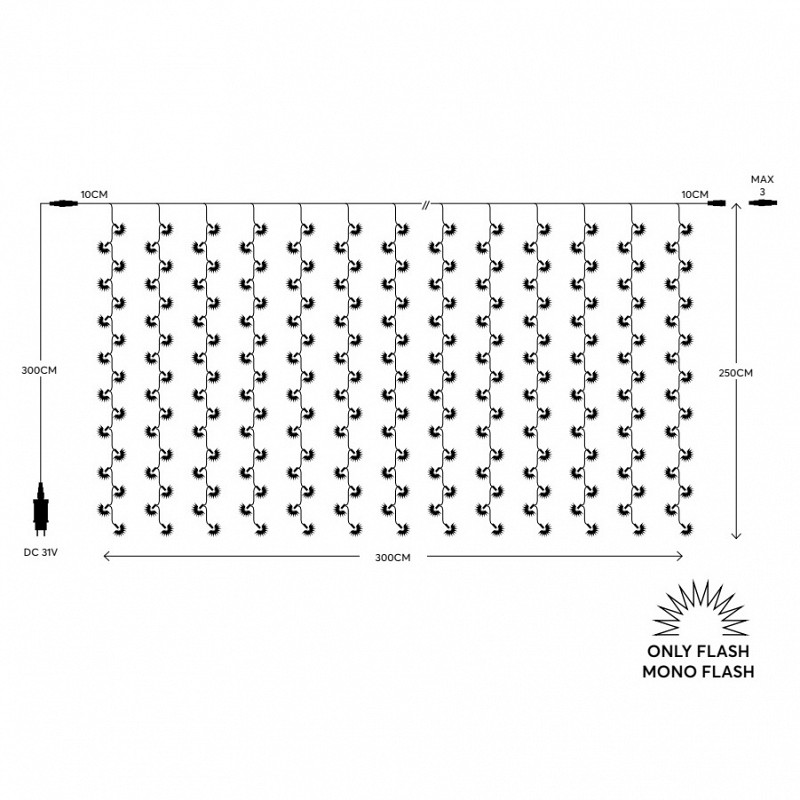  500LED ALL FLASH  3X2.50m 44