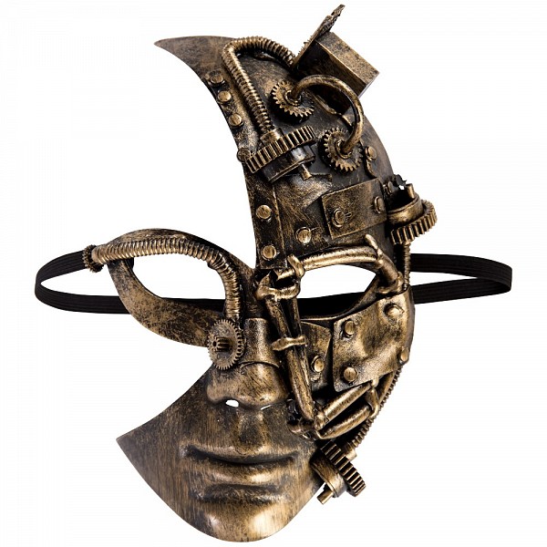 Αποκριάτικη Μάσκα Steampunk Half Face Χρυσή